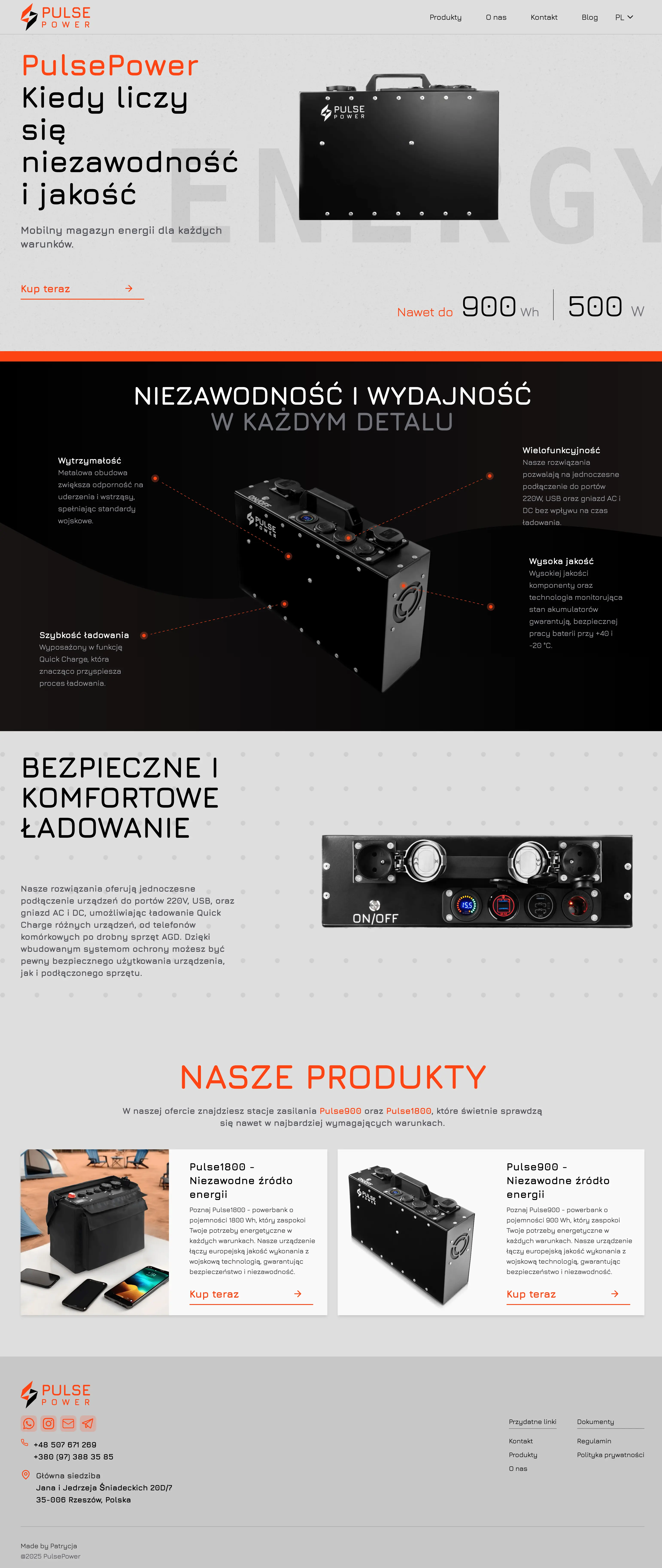 Projekt Pulse - przykład responsywnego designu